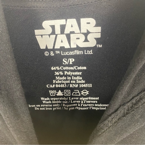 NWT Star Wars Mens Long Sleeve Hoodie Tee with Graphic Print - Size Small - Picture 4 of 10
